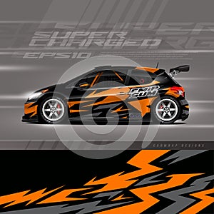 Car wrap decal designs. Abstract racing and sport grunge background for racing livery or daily use car vinyl sticker.