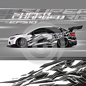 Car wrap decal designs. Abstract racing and sport grunge background for racing livery or daily use car vinyl sticker.