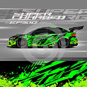 Car wrap decal designs. Abstract racing and sport grunge background for racing livery or daily use car vinyl sticker.