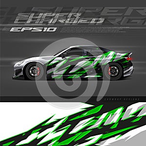 Car wrap decal designs. Abstract racing and sport grunge background for racing livery or daily use car vinyl sticker.