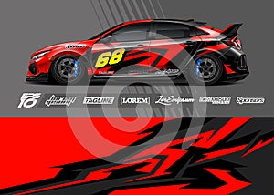 Abstract stripe racing background for wrap vehicle.