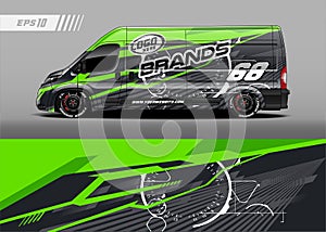 Car wrap decal graphic design. Abstract stripe racing background designs for wrap cargo van, race car, pickup truck, adventure