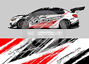 Car wrap decal graphic design. Abstract stripe racing background designs for wrap cargo van, race car, pickup truck, adventure