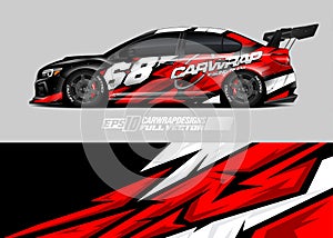 Car wrap decal graphic design. Abstract stripe racing background designs for wrap cargo van, race car, pickup truck, adventure