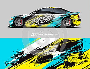 Car wrap decal graphic design. Abstract stripe racing background designs for wrap cargo van, race car, pickup truck, adventure