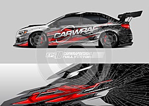 Car wrap decal graphic design. Abstract stripe racing background designs for wrap cargo van, race car, pickup truck, adventure