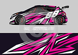 Car wrap decal graphic design. Abstract stripe racing background designs for wrap cargo van, race car, pickup truck, adventure