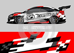 Car wrap decal graphic design. Abstract stripe racing background designs for wrap cargo van, race car, pickup truck, adventure