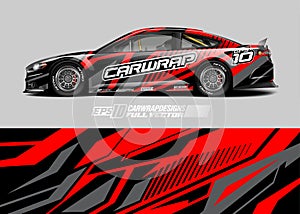 Car wrap decal graphic design. Abstract stripe racing background designs for wrap cargo van, race car, pickup truck, adventure