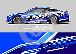 Car wrap decal graphic design. Abstract stripe racing background designs for wrap cargo van, race car, pickup truck, adventure