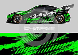 Car wrap decal graphic design. Abstract stripe racing background designs for wrap cargo van, race car, pickup truck, adventure