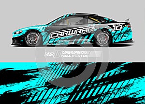 Car wrap decal graphic design. Abstract stripe racing background designs for wrap cargo van, race car, pickup truck, adventure