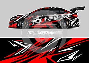 Car wrap decal graphic design. Abstract stripe racing background designs for wrap cargo van, race car, pickup truck, adventure