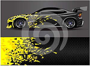 Car wrap design vector.Graphic abstract stripe racing background designs for vehicle rally race adventure and car racing livery