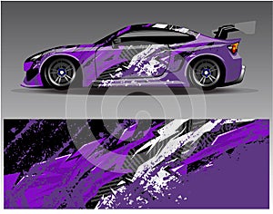 Car wrap design vector.Graphic abstract stripe racing background designs for vehicle rally race adventure and car racing livery