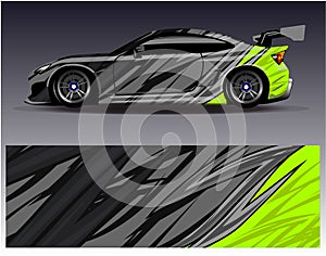 Car wrap design vector.Graphic abstract stripe racing background designs for vehicle rally race adventure and car racing livery