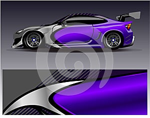 Car wrap design vector.Graphic abstract stripe racing background designs for vehicle rally race adventure and car racing livery