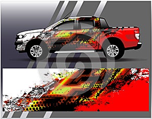 Car wrap design vector.Graphic abstract stripe racing background designs for vehicle rally race adventure and car racing livery