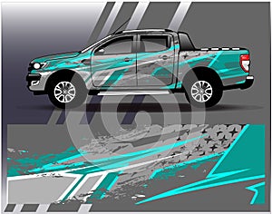 Car wrap design vector.Graphic abstract stripe racing background designs for vehicle rally race adventure and car racing livery