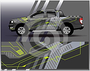 Car wrap design vector.Graphic abstract stripe racing background designs for vehicle rally race adventure and car racing livery