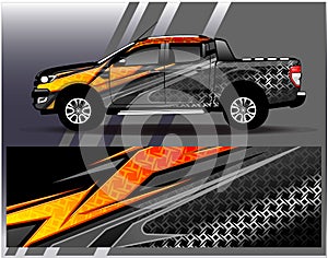 Car wrap design vector.Graphic abstract stripe racing background designs for vehicle rally race adventure and car racing livery