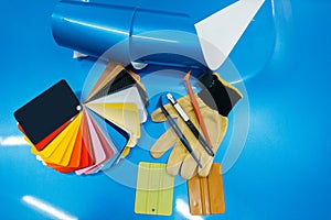 Car wrapping, color palette and installation tools