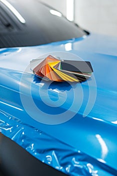 Car wrapping, foil or film color palette, nobody