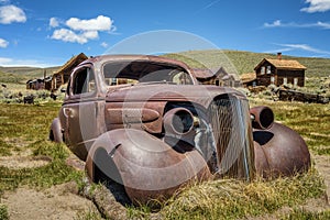 Car wreck in Bodie ghost town, California