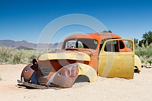 Car Wreck in the desert