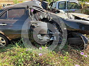 Car Wreck Environmental Disaster