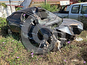 Car Wreck Environmental Disaster