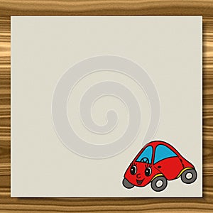 Car writing paper wood texture background