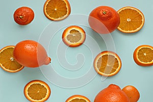 Cara Cara navel oranges flat lay