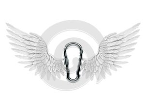 Carabiner with angel wings