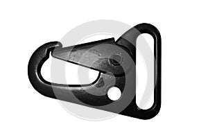 Carabiner Buckle Snaphook Metal Black on White Background