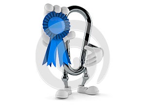 Carabiner character with award ribbon