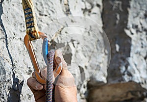 Carabiner and climbing rope