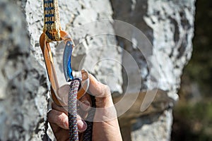 Carabiner and climbing rope