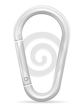 Carabiner is fastened vector illustration