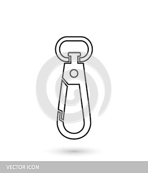 Carabiner icon of linear design.