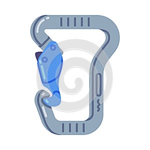 Carabiner or Karabiner as Clip and Shackle Vector Illustration