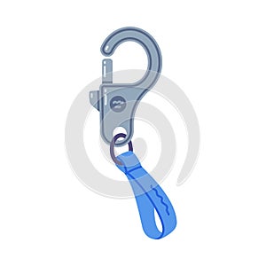 Carabiner or Karabiner as Clip and Shackle Vector Illustration