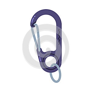 Carabiner or Karabiner as Clip and Shackle Vector Illustration