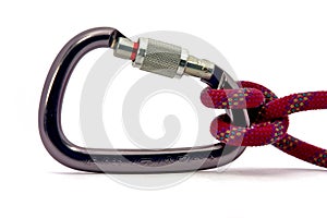 Carabiner whit climbing knot