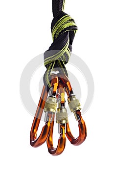 Carabiners on the rope