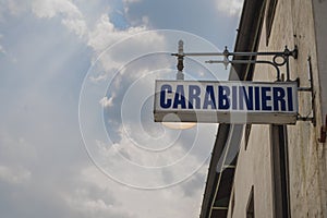 Carabinieri sign board