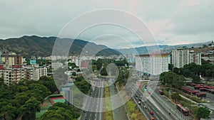 CARACAS, VENEZUELA - Aerial photograph of Francisco Fajardo highway, way Caricuao.