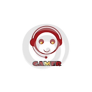 Caracter gamer logo, stick vector illustration of color design photo