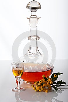 Carafe with homemade liqueur