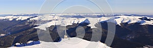 Caraiman Cross and Baiului Mountains panorama